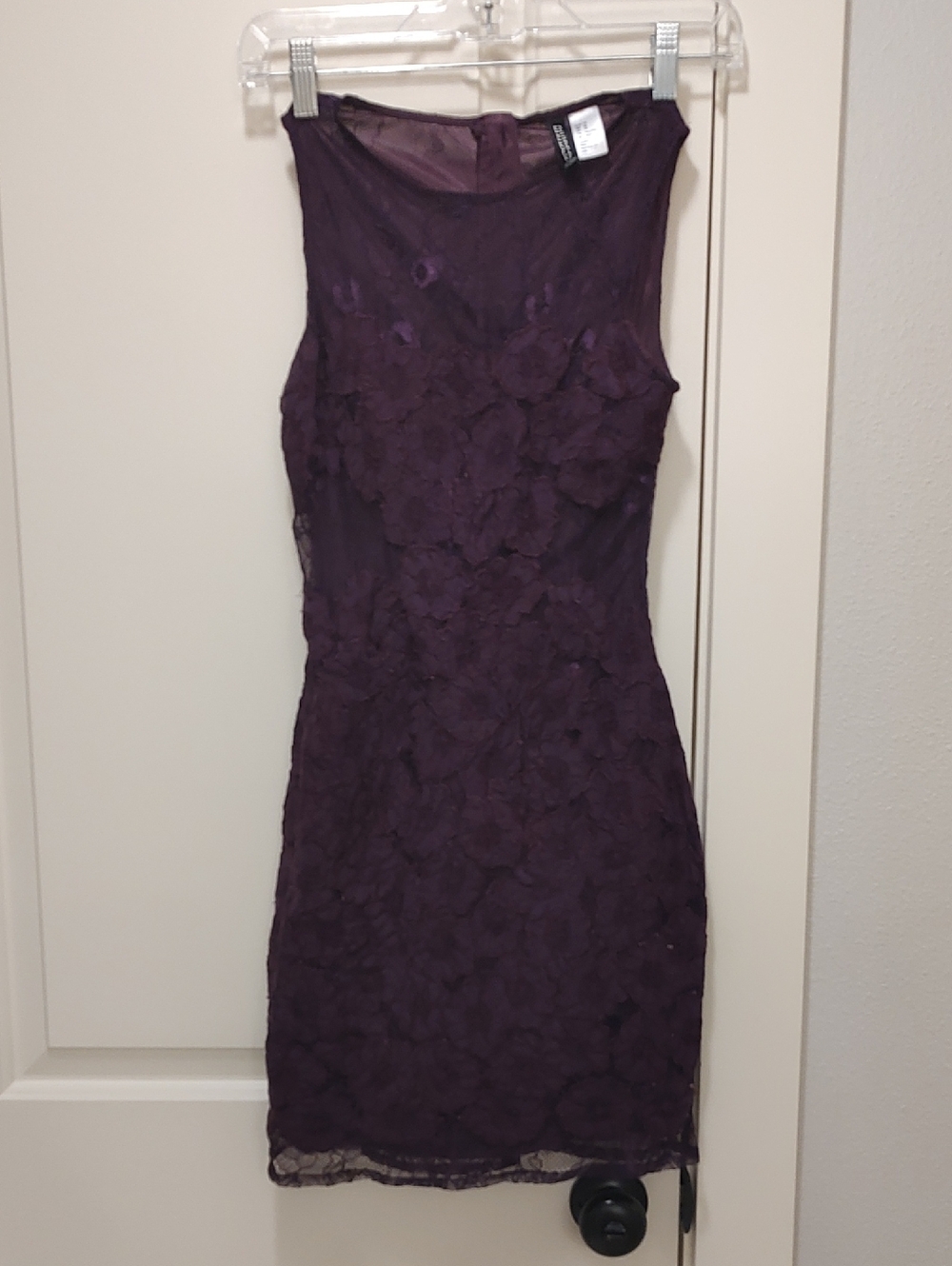Divided Purple Lace Midi Dress